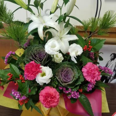フロアのお正月のお花<br>