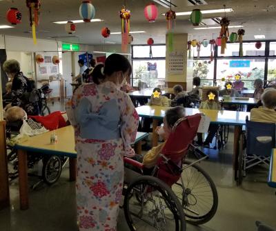 職員の浴衣、可愛いでしょ?<br>